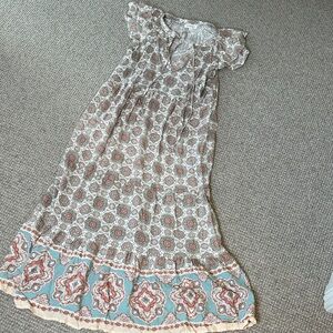 Blu Pepper Bohemian Print Maxi Dress